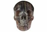 Realistic, Carved, Banded Purple Fluorite Skull #151022-1